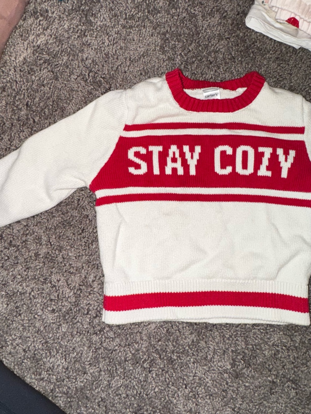 2T Carter's Red and White Knit
